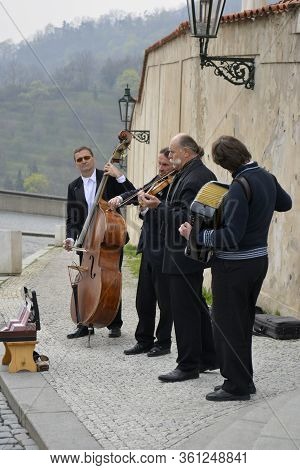 Prague, Czech Republic. March, 31, 2014. Traditional Music Concert Performed By A Quartet In Prague 