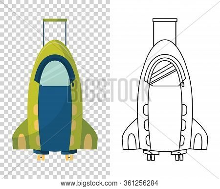 Childish Cute Bag In The Form Of A Roket For Trips. Wheeled Child Handle Travel Bag. Backpack For Sc