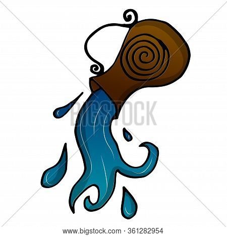 Colorful Jug Water Illustration. Hand Drawn Vector. Suitable For Tattoo, Design, Shirts, Brand Logo,