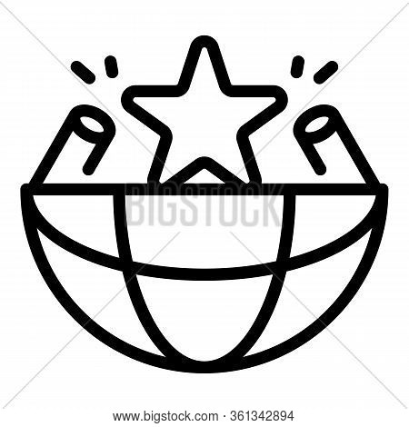 Global Star Trade War Icon. Outline Global Star Trade War Vector Icon For Web Design Isolated On Whi