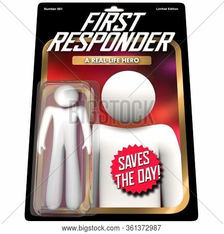 First Responder Emergency Worker Police Fire Medical Paramedic Action Figure 3d Illustration