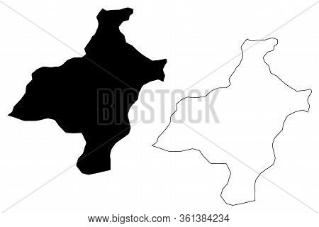 Pemagatshel District (districts Of Bhutan, Kingdom Of Bhutan) Map Vector Illustration, Scribble Sket