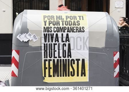 Caba, Buenos Aires / Argentina; March 9, 2020: International Womens Day. Detail Of The March, Poster