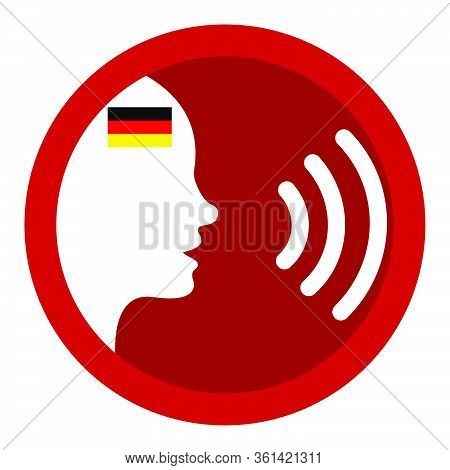 Speak German - Voice Icon - German Flag - Speech - Germany