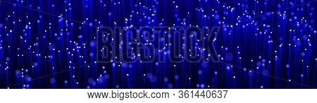 Abstract Background Of Flying Blue Dots. Space-time Illustration. Abstract Data Flow Background. Sal