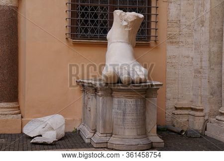 Rome, Italy - October 16, 2019:  Palazzo Senatorio Building