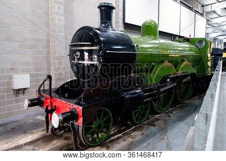 YORK,UK - AUGUST 12,2019 : GNR small boiler class C1 steam locomotive at the National Railway Museum in York