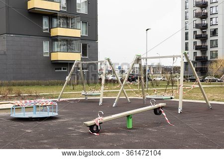 Closed Playground Due To Coronavirus Covid-19 In 2020