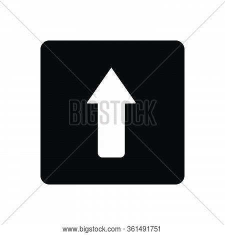 Black Solid Icon For Arrow Up Grow
