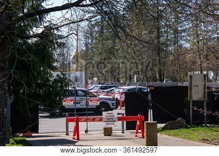 Burnaby Central Park Partially Closed Off To Be Used As A Drive-thru Covid-19 Testing Site.    Burna