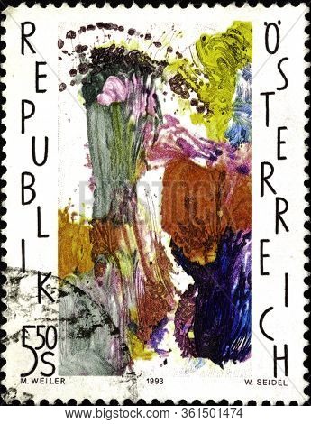 02.11.2020 Divnoe Stavropol Territory Russia Postage Stamp Austria 1993 Modern Art In Austria Easter