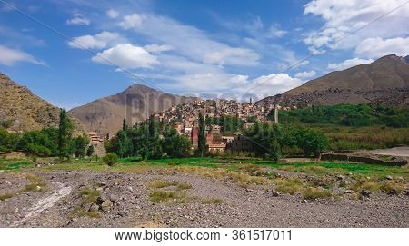 Imlil/morocco - 09.30.2019: View Of Small Village In The High Atlas Mountains Of Morocco, Imlil Or A