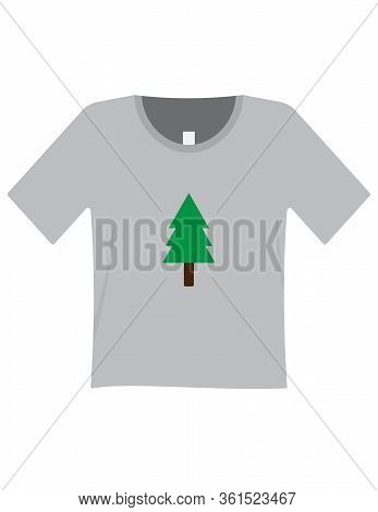 Tshirt Vector Illustration For Web,mobile,game,ui. Shirt Icon With Pine Tree Design