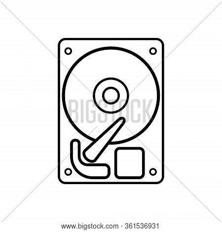 Hard Disk On White Background. Computer Storage Drive. Vector Illustration In Trendy Flat Style. Eps