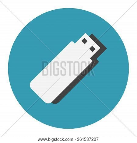 Usb Flash Drive Icon On White Background. Vector Illustration In Trendy Flat Style. Eps 10.