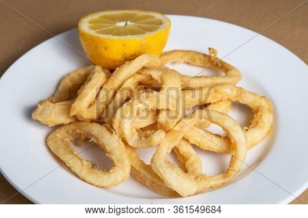 View Of A Typical Spanish Tapa, Calamares A La Plancha
