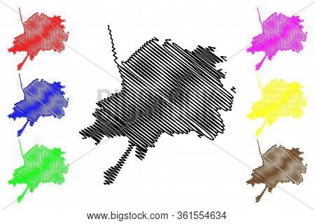 Timisoara City (republic Of Romania) Map Vector Illustration, Scribble Sketch City Of Timisoara Map