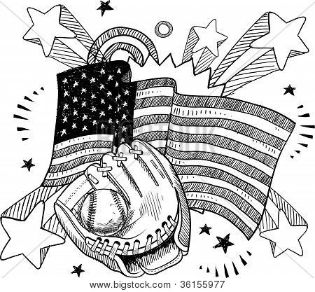 America ama schizzo di baseball