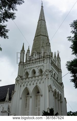 St Andrew\'s Cathedral Near Raffles City, Singapore, March 2, 2020