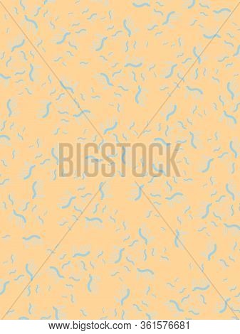 Abstract Orange Background With Decorative Blue Caterpillars