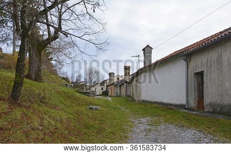 A Street In The Old Historic Hill Village Of Stanjel In The Komen Municipality Of Primorska, South W