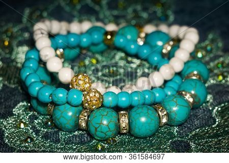 Blue And White Howlite Bracelets