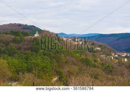 The View From The Historic Hill Village Of Stanjel In The Komen Municipality Of Primorska, South Wes
