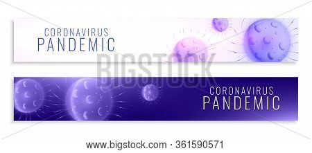 Covid19 Coronavirus Pandemic Outbreak Wide Banners Set