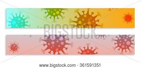 Coronavirus Infection Spread Wide Banners Set Design Illustration