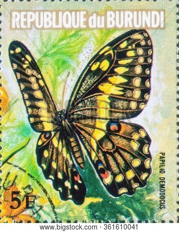 Saint Petersburg, Russia - March 15, 2020: Postage Stamp Issued In The Burundi With The Image Of The