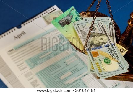 Individual Income Return Tax Law Scales Of Justice Criminal Liability For Non-payment Of Taxes Of On