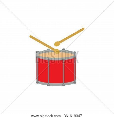 Drum Color Illustration Icon On White Background