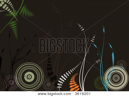 Kreise und floral Background.