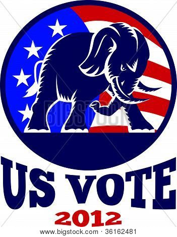 Flaga Usa maskotka Republikańskiej słoń