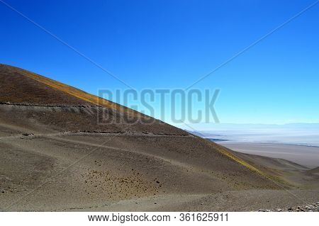 Dangerous Ledge Path To Descend From Chuculaqui To Caipe. Salta, Argentina