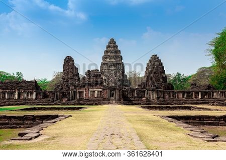 Rock Castle  Phimai Sanctuary Largest Khmer Temples Park And The Ancient Castle.world Heritage In Na