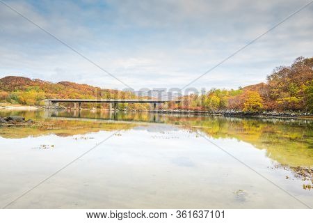 The Bridge Carrying The A830 Road Over The River Morar, Near Morar, Highlands Of Scotland - Autumn S
