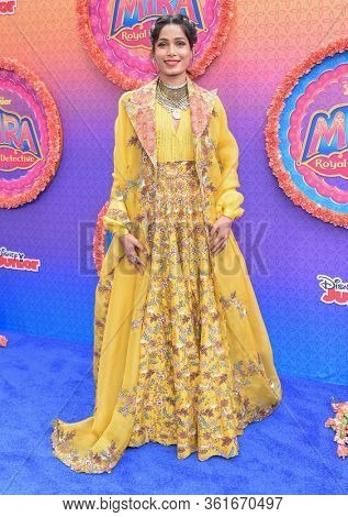 LOS ANGELES - MAR 07:  Freida Pinto arrives for âMira, Royal Detectiveâ World Premiere on March 07, 2020 in Burbank, CA