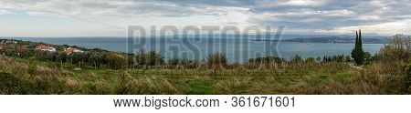 Slovenia Big Panoramic Sea Wit Hills And Less Saturation.