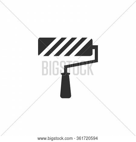 Paint Roller Icon, Paint Symbol Sign. Stock Vector Illustration Isolated On White Background.