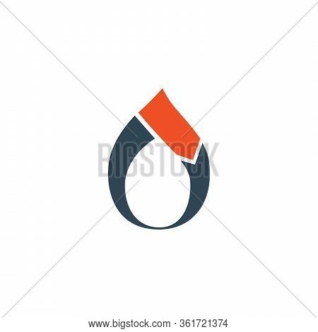 Water Or Oil Drop With Arrow Logo Template. Stock Vector Illustration Isolated On White Background.
