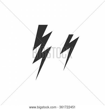 Triple Lightning Flat Icon. Shock Icon. Stock Vector Illustration Isolated On White Background.