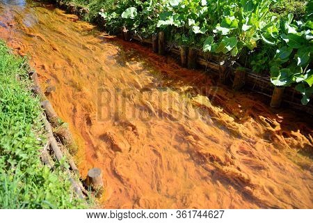 Amazing Formations. All Possible Shades Of Red And Orange, Iron And Other Minerals In The Water. Bea