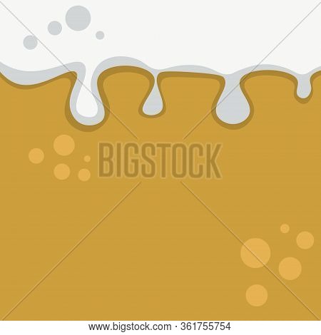 Beer Foam Background Vector Flat Design Alcohol