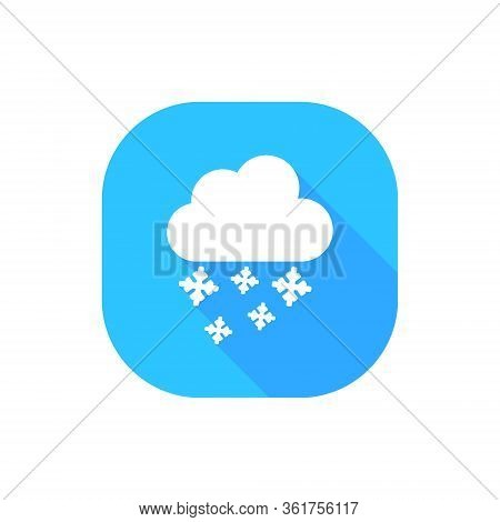 Weather Snow Cloud Flat Design Vector Blue Background