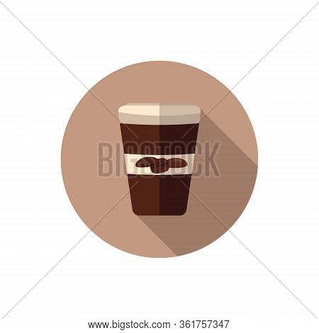 Coffee Vector Flat Design At Brown Background