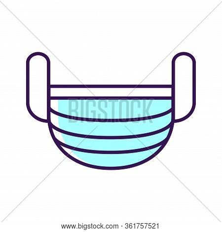 Breathing Medical Respiratory Mask Color Line Icon. Health Care. Hospital Or Pollution Protect Face 