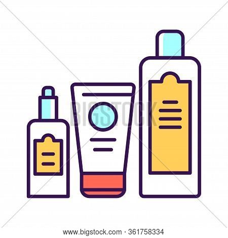 Cosmetic Products Line Color Icon Beauty Industry. Pictogram For Web Page, Mobile App, Promo.