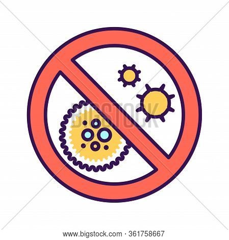Stop Coronavirus Color Line Icon. Coronavirus Danger And Public Health Risk Disease And Flu Outbreak