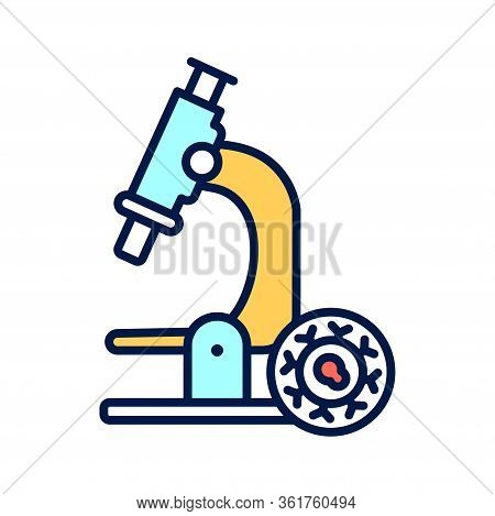 Oncology Medical Research Color Line Icon. Cancer Test. Isolated Vector Element. Outline Pictogram F